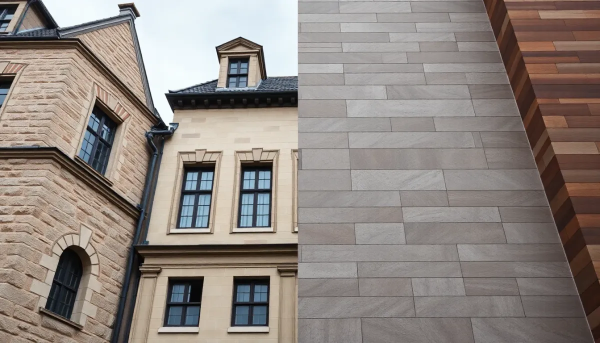 Contraste entre éléments architecturaux patrimoniaux et matériaux modernes de rénovation