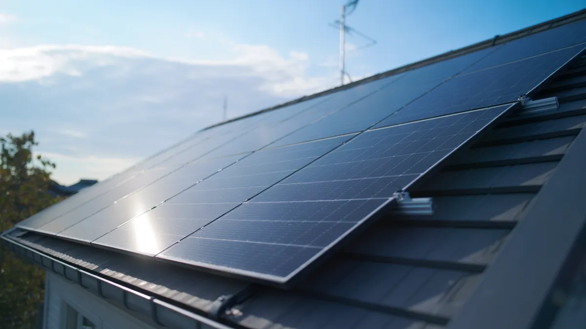 Installation de panneaux solaires photovoltaïques sur toiture résidentielle