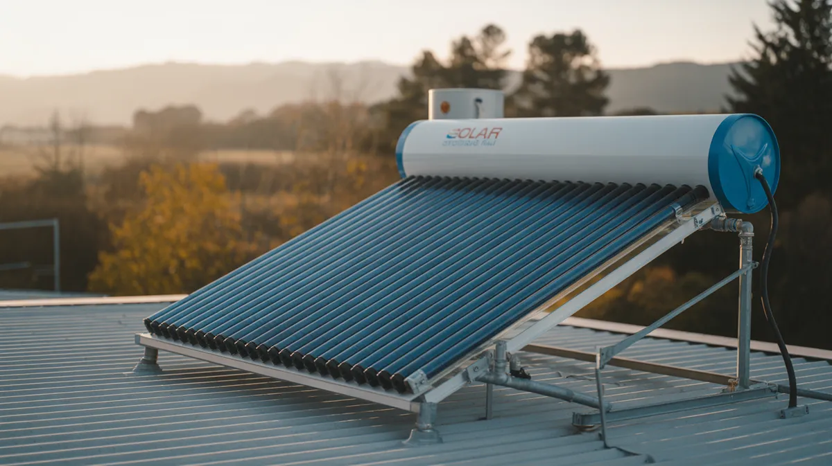 Chauffe-eau solaire thermique avec capteurs installés sur toiture