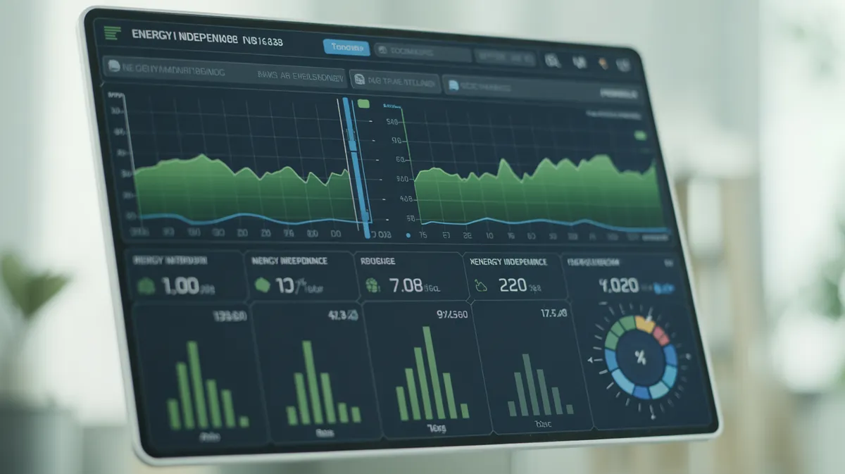 Tableau de bord de monitoring énergétique affichant la production d'énergie renouvelable