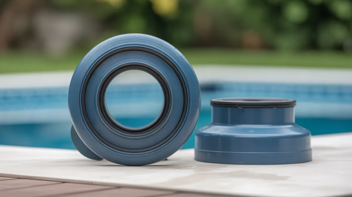 Gros plan sur le joint torique du couvercle du préfiltre d'une pompe de piscine