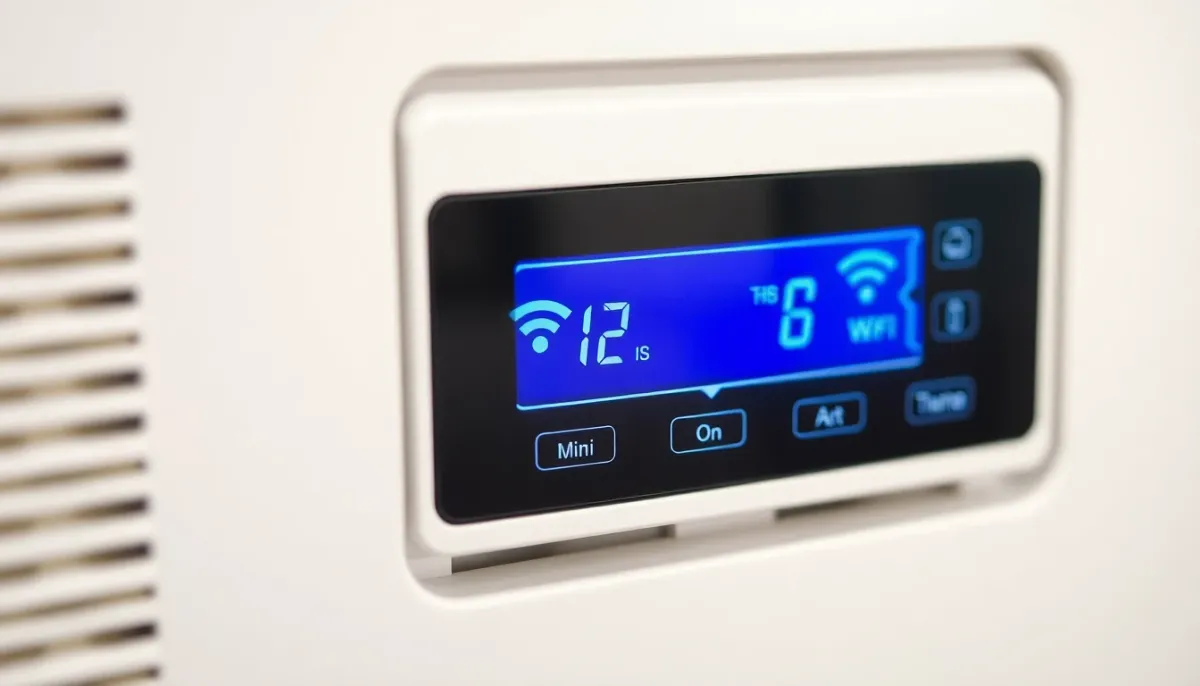 Panneau de contrôle tactile bleu avec connectivité WiFi intégrée