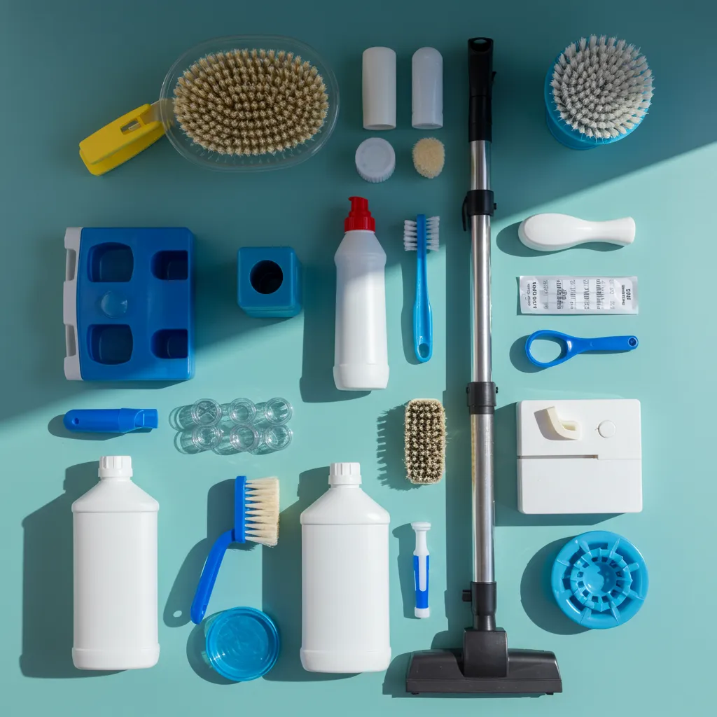 Composition de solutions de prévention et de traitement contre les insectes de poussière : aspirateur, hygromètre et produits de nettoyage