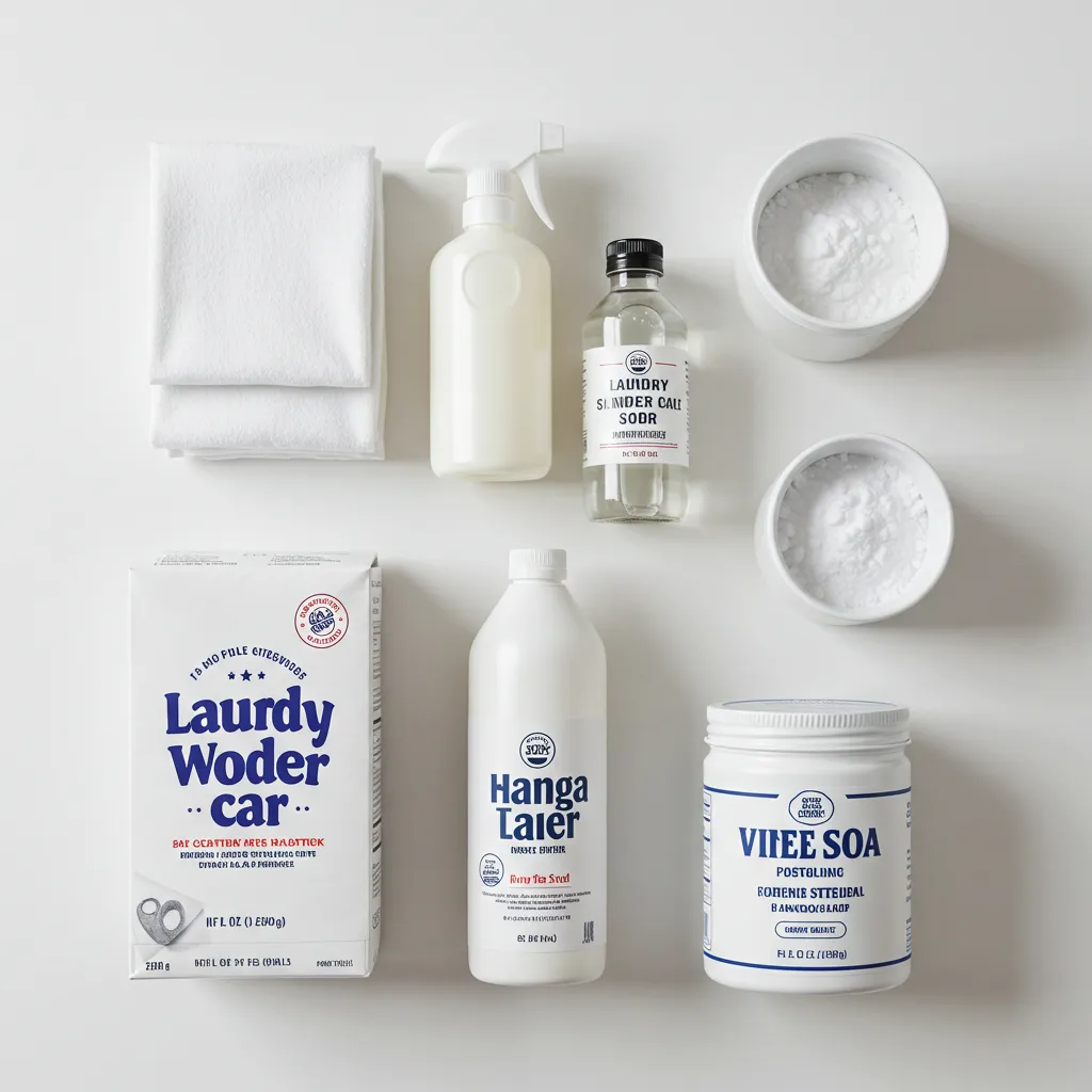 Arrangement de produits de nettoyage et de détachage pour traiter les taches de Vanish sur le linge